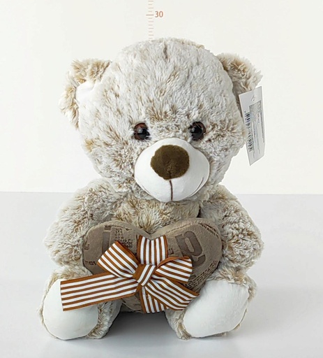 Osito peludo corazón 25cm