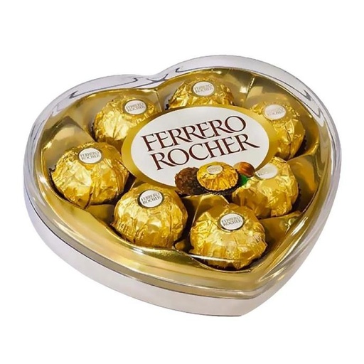 Estuche de corazón Bombón Chocolate FERRERO ROCHER 100gr